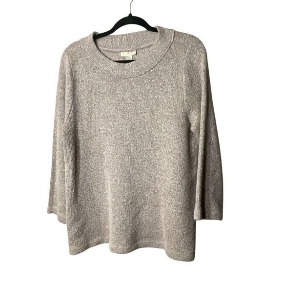 Loft Womens Heathered Long Sleeve Sweater Pink Gray Size Large - Picture 1 of 10